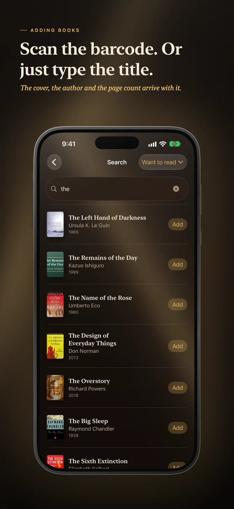 Search results for adding a book by title.